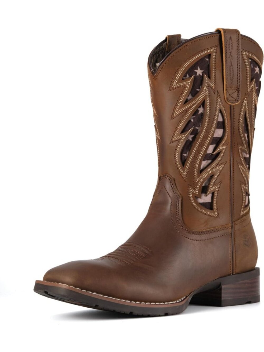 SUREWAY Western Cowboy Boots for Men, Square Toe with Classic Embroidery